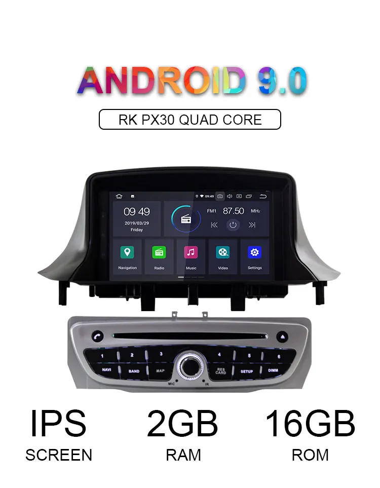 Sale LJHANG 1 Din Car Radio Android 9.0 Car DVD Player For Renault Megane 3 Fluence 2009-2015 WIFI Multimedia GPS Navi Headunit Audio 1
