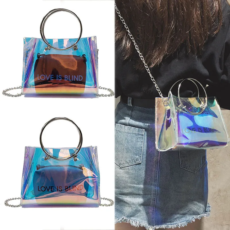 

Women's Shoulder Composite Crossbody Bag Lady Transparent PVC Fashion For Coin Money Best Sale-WT