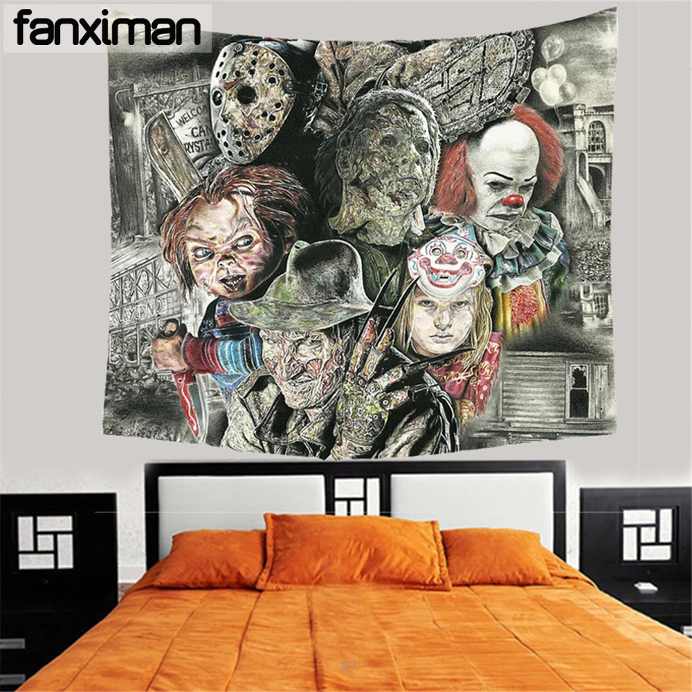 Home Decorative Wall Hanging Tapestry Horror Movie Chucky Friday Jason