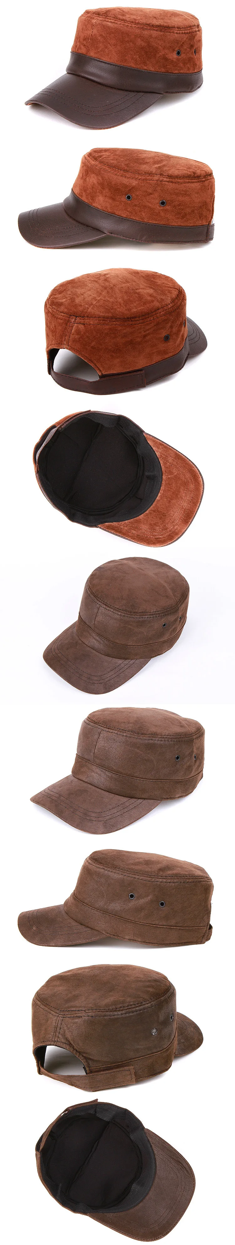 Новое поступление натуральная кожа шляпа мужская уличная бейсбольная Кепка Для Взрослых для отдыха остроконечная кепка осень зима плоская кепка шапка для людей преклонного возраста B-7178