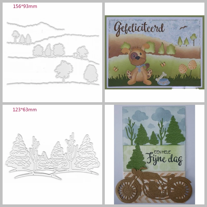 

Hills Trees Forest Shape Metal Cutting Dies Stencil Scrapbook Album Embossing For Gift Card Making Handcrafts Decor