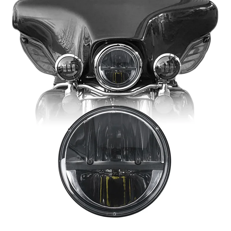 

7" Motorcycle LED Headlight Lamp Round Daymaker For Harley Davidson 2249 Road King Yamaha V-Star 650