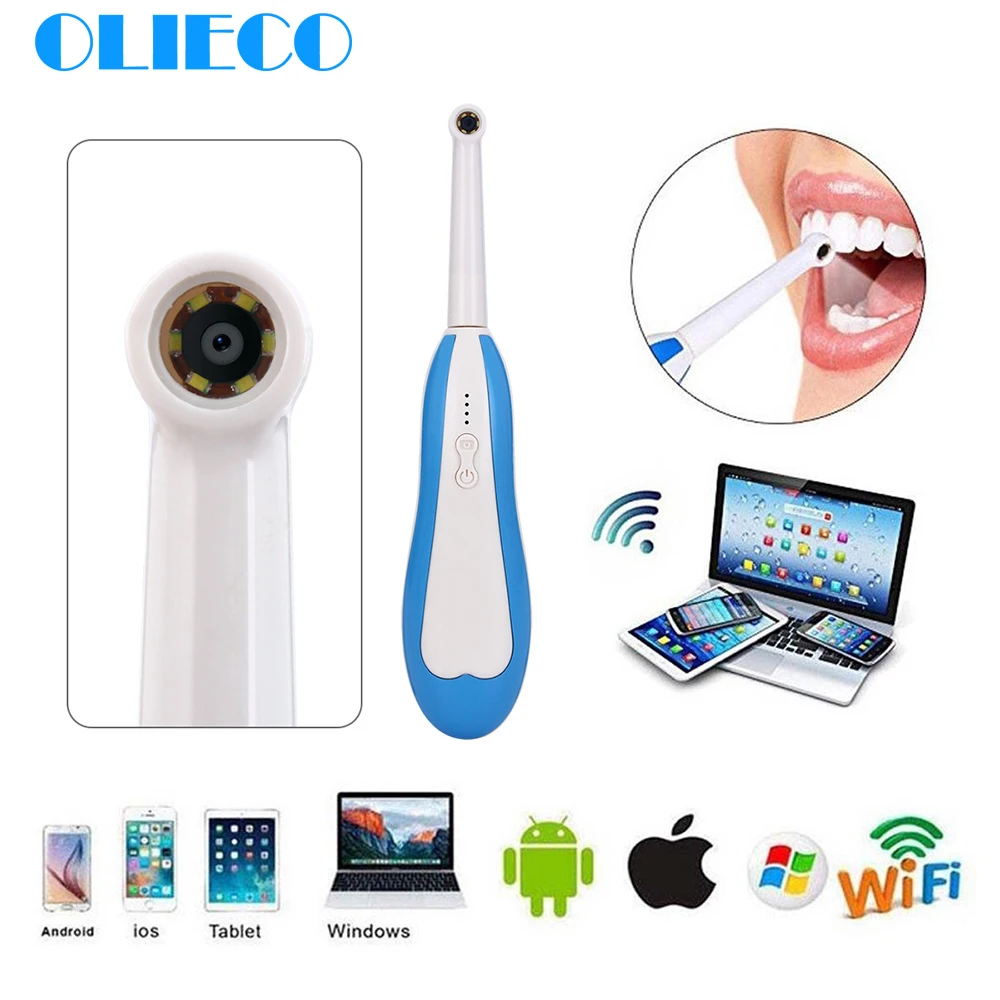 

Full HD Intraoral WiFi Wireless Dental Camera Endoscope LED Light USB Cable Inspection for Dentist Oral Real-time Video Dental T