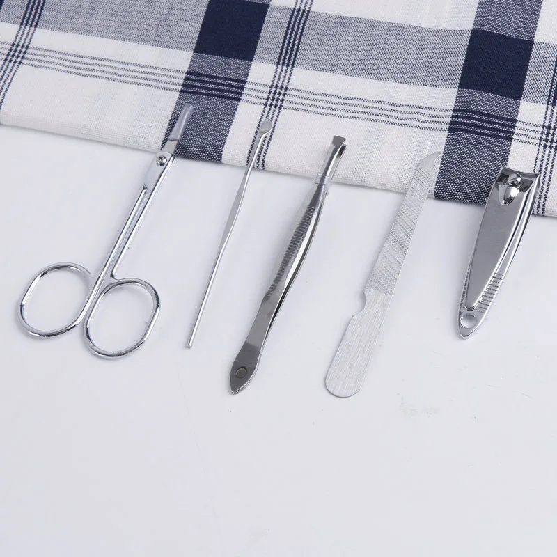 5 шт./компл. педикюрные инструменты из нержавеющей стали ушные палочки Пинцет пилка для ногтей Ножницы Комплект Уход за ногтями флип-флоп маникюрный чехол MSI-19