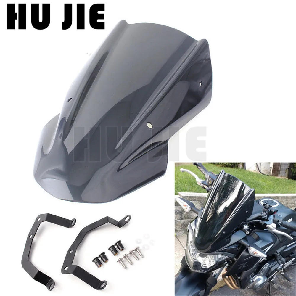 

Windscreen Windshield Shield with Mount Holder For Kawasaki Z650 Z 650 2017-2019 Motorcycle Accessories Wind Deflectors