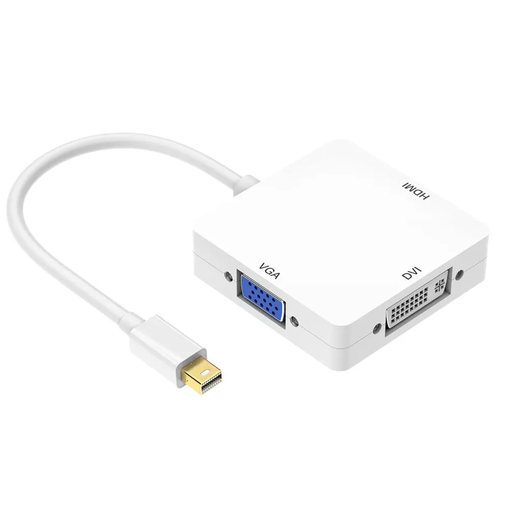 3 in1 Мини дисплейный порт для интерфейса Thunderbolt DP к VGA, HDMI, DVI адаптер дисплея порт кабель для apple MacBook Pro Mac Book Air