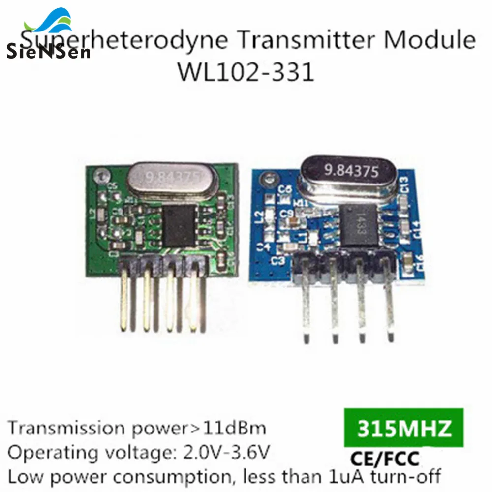SienSen 10 шт./лот 315 МГц беспроводной Супергетеродинный UHF передатчик ASK/OOK беспроводной передатчик Модуль для системы безопасности