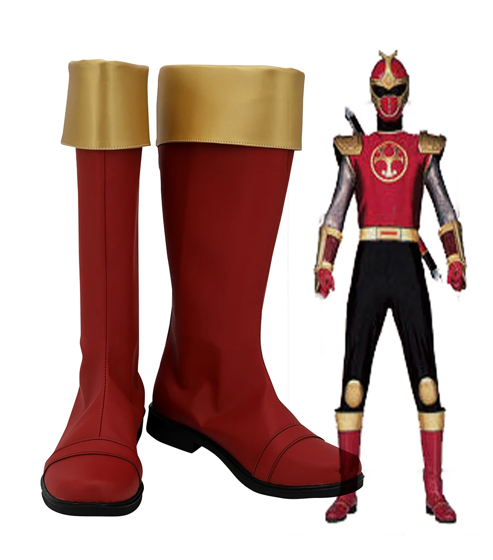 Ninpu Sentai Hurricaneger Gouraigers/ботинки для костюмированной вечеринки; красные туфли; вечерние туфли для костюмированной вечеринки на Хэллоуин; Любой Размер