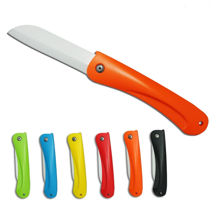

Pocket Pare Ceramic Peeler Fruit Cut Vegetable Kitchen Slice Picnic Cutlery Peel Fold Knife keychain camp Cutter Lunch bag box