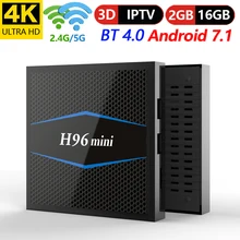H96 mini TV Box Android 7.1 Amlogic S905W Quad Core 2g RAM 16g ROM Set Top Box 2.4/5g Wifi HD-MI2.0 3D H.265 4 k Media Player