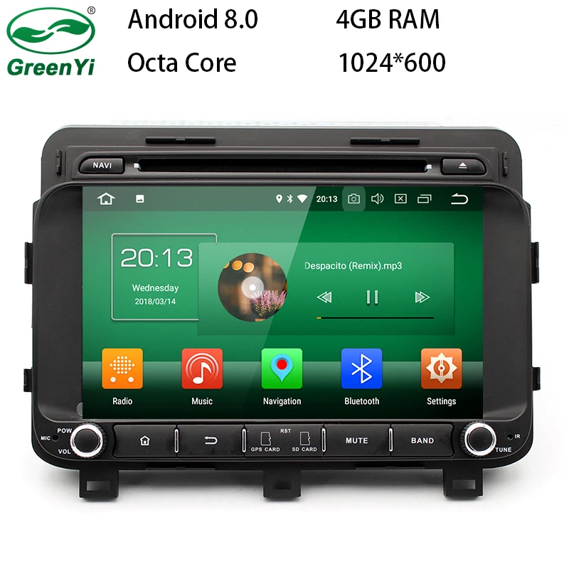 

GreenYi Octa Core 8" Android 8.0 4GB RAM DAB+ RDS SWC BT Car DVD Player Stereo Radio For Kia OPTIMA K5 2014 2015 GPS Navigation