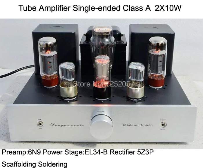 Трубчатый односторонний усилитель класса A 2X10W HIFI Audio 6N9P предусилитель EL34 B Power Stage