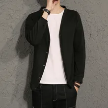 Мужская трикотажная одежда, мужской кардиган, тонкая Корейская версия, тонкий свитер, Мужская Осенняя Повседневная куртка большого размера