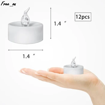

12pcs Flickering LED Candle Lights With Remote Control Flameless Electric Tealight