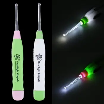 

100% New 1pc Light Earwax spoon digging luminous dig Ear Syringe child ears cleaning with light LED ear cleaning safety light