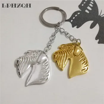 

LPHZQH Hot Fashion Giant Schnauzer Dog Car Keychain Women Handbag Pendant Accessories Charm Trendy Key Ring Jewelery Steampunk