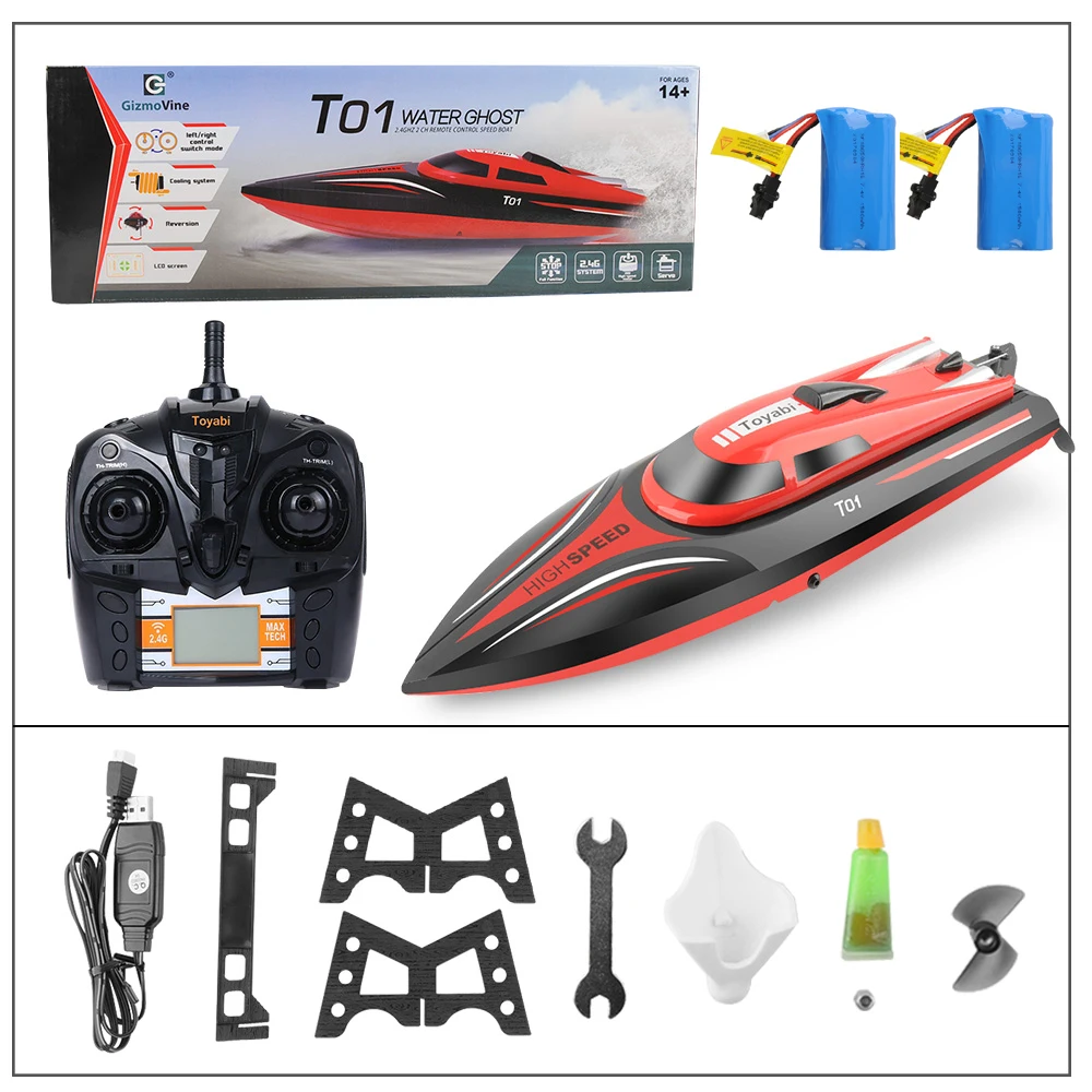 RC Boat H101 2.4GHz 30km/hour High Speed 180 degree flip with Servo Remote Control boat toys for children xmas gifts for kids