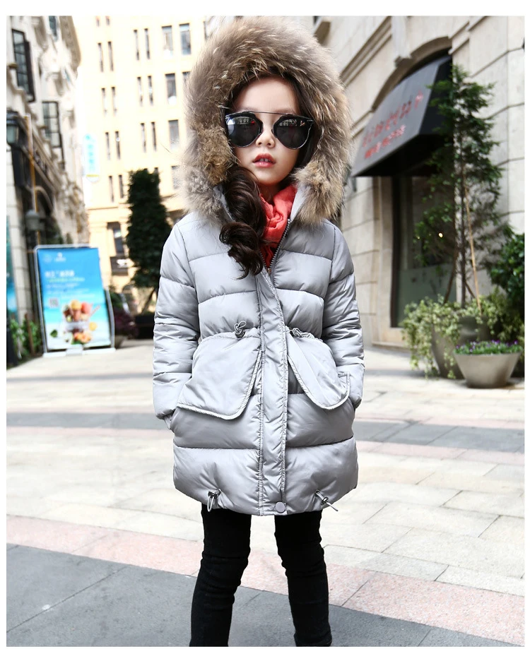 Зимнее пальто для девочек 8, 10, 12 лет; плотная длинная куртка детская ветровка; одежда для маленьких девочек Рождественская верхняя одежда с капюшоном