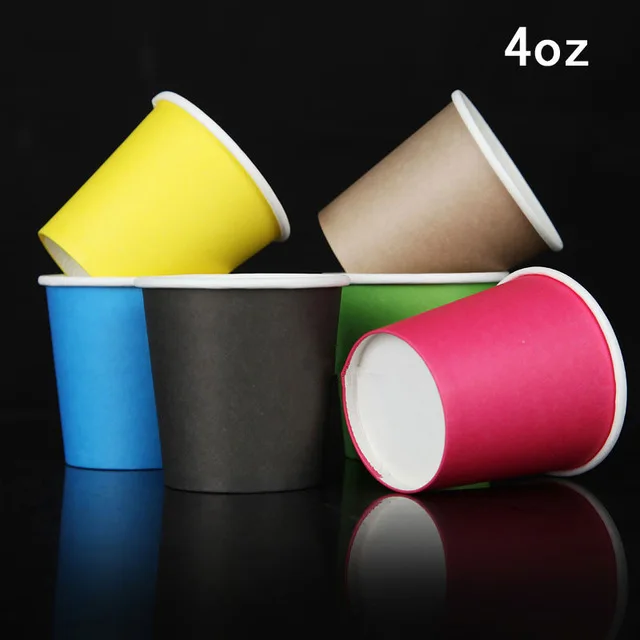 

300pcs disposable pure color paper cup,coffee hot drink cup, drink tasting cup,4oz - 120ml multicolor optional