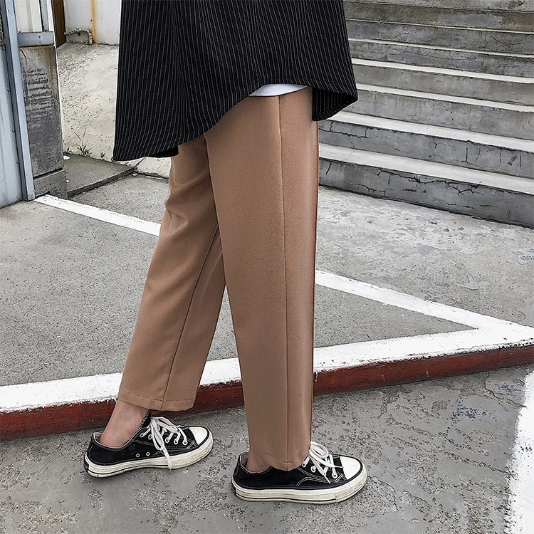 Summer New Suit Pants Men's Fashion Solid Color Straight Business Casual Pants Man Streetwear Wild Loose Social Men Pants