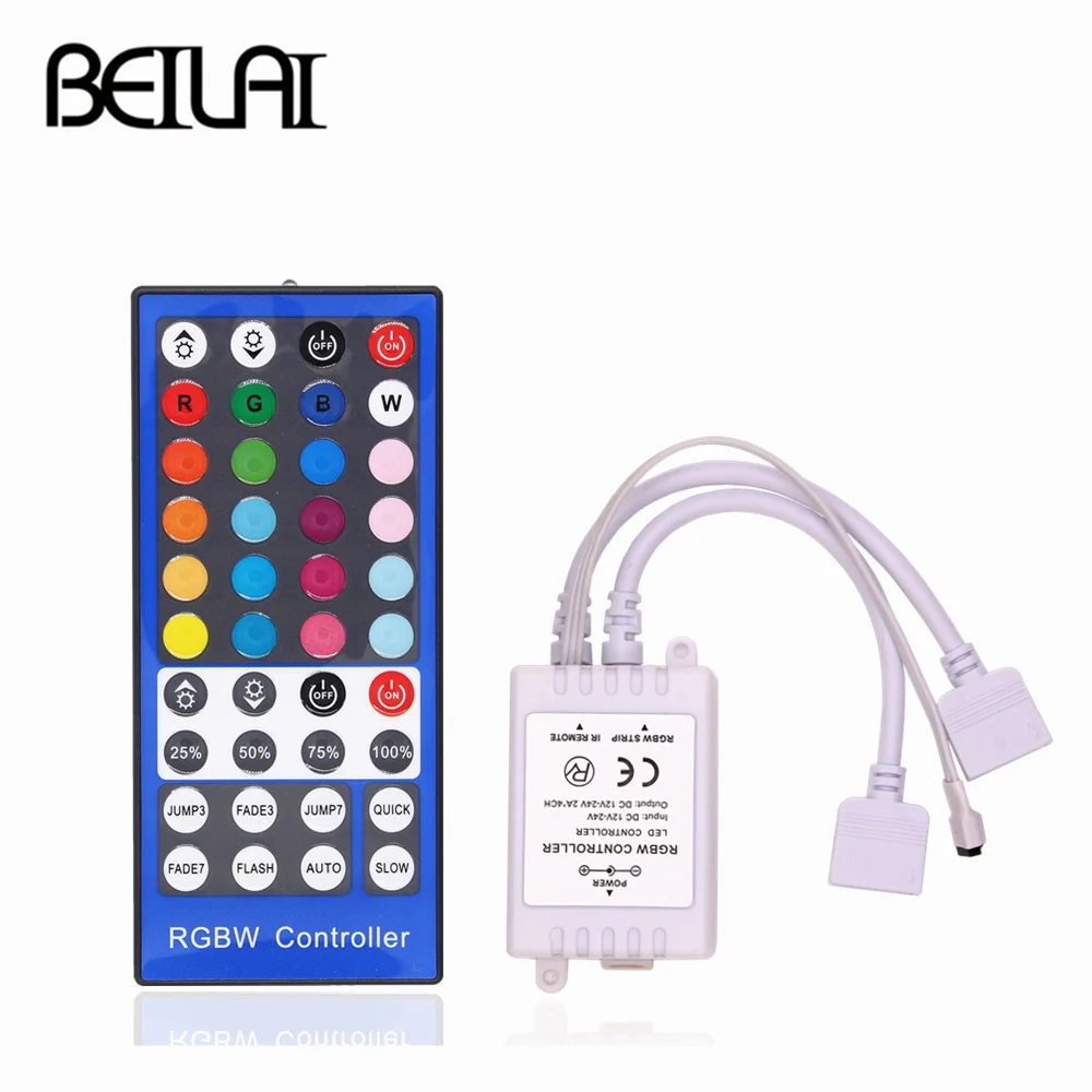 

RGBW LED Controller Dimmer 4 Channels DC 12V - 24V 5Pins IR 40Key Remote Control For 5050 RGBW RGBWW LED Strip Light Flexible