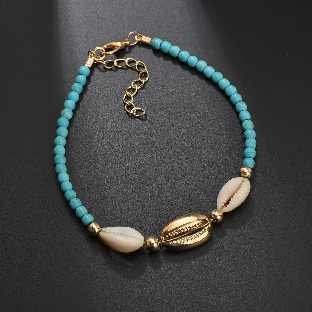 Huitan, Летние Стильные аксессуары, ножные браслеты для женщин, милый кулон в виде черепахи с морским синим цветом, дизайн