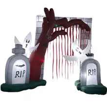 Sayok Inflatable Halloween Entrance Archway Inflatable Gravestone with Grim Reaper with Led Lights Yard Decoration decoration inflatable bulb with light