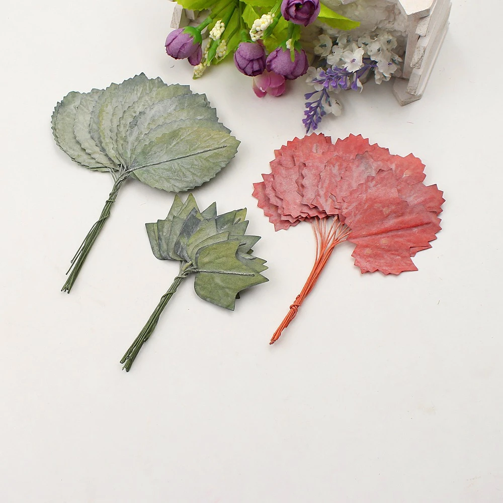 

12Pcs/lot Mini Artificial Tree Leaves Retro Silk Plant Wreath for Decoration DIY Craft Gift Card Fake Flowers Photo Props Stack