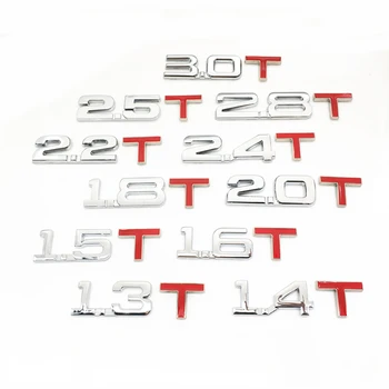 

FTDF Car Styling Metal 3D 1.3 1.4 1.5 1.6 1.8 2.0 2.2 2.4 2.5 2.8 3.0 T logo Car rear trunk Emblem tail decoration refit Sticker