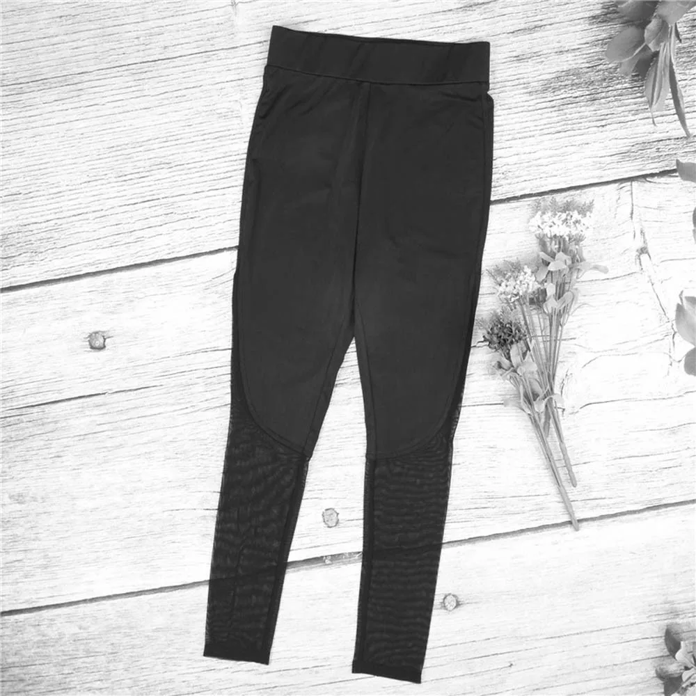 Женские леггинсы для фитнеса сетчатые Лоскутные обтягивающие штаны перспективное Сращивание растягивающиеся дышащие гибкие спортивные брюки