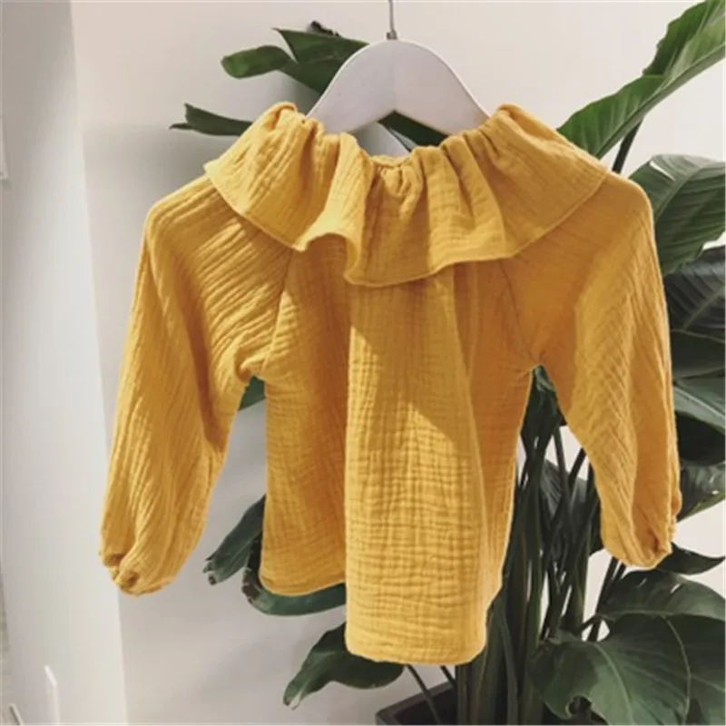 New Wave Cotton Blouses Collar shirt Child Doll Thin Girls 0 6 Years