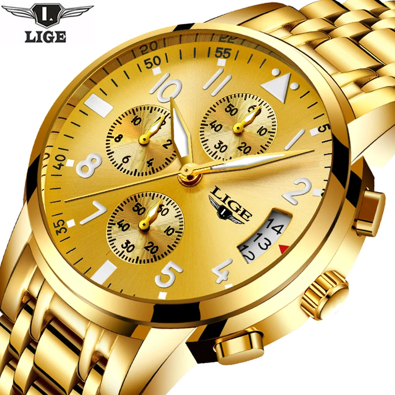 

LIGE Watch Men Fashion Sports Quartz Clock Top Brand Mens Watches Luxury Business Full Steel Waterproof Watch Relogio Masculino