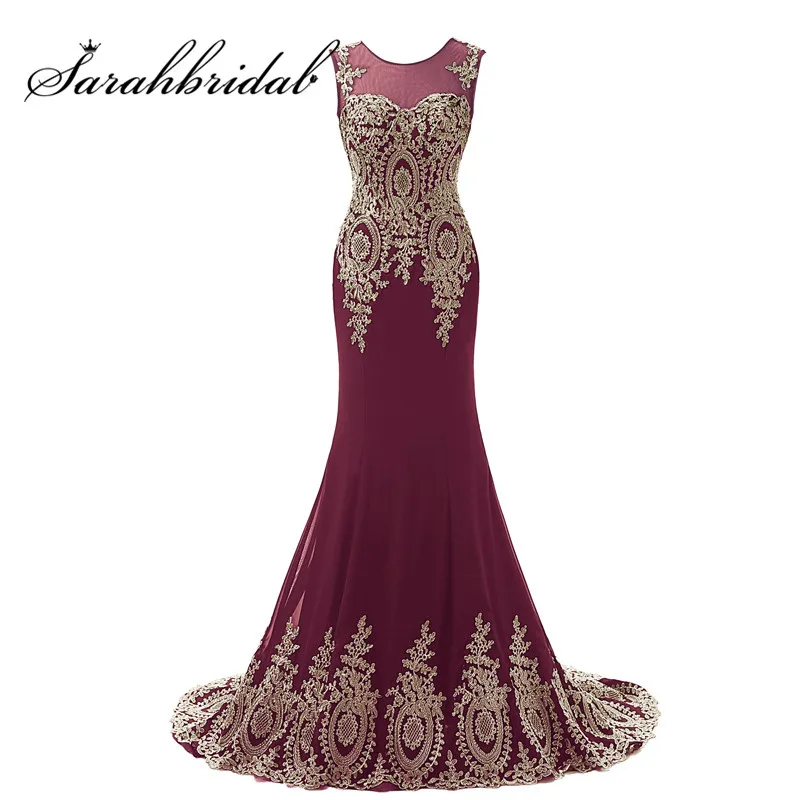 Cheap Mermaid Evening Dresses Burgundy Long Gold Lace Robe De Soiree Chiffon Tank Ribbon Prom Party Gowns Real Photo XU039 Cheap Mermaid Evening Dresses Burgundy Long Gold Lace Robe De Soiree Chiffon Tank Ribbon Prom Party Gowns Real Photo XU039