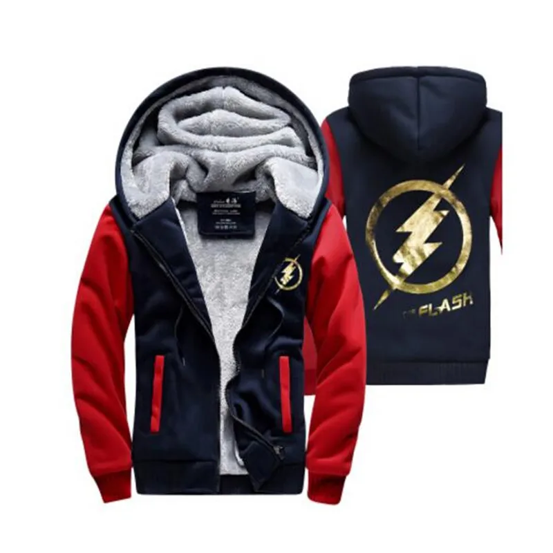 Hot New Justice League The Flash Barry Allen Hoodie Logo Winter Jiarong