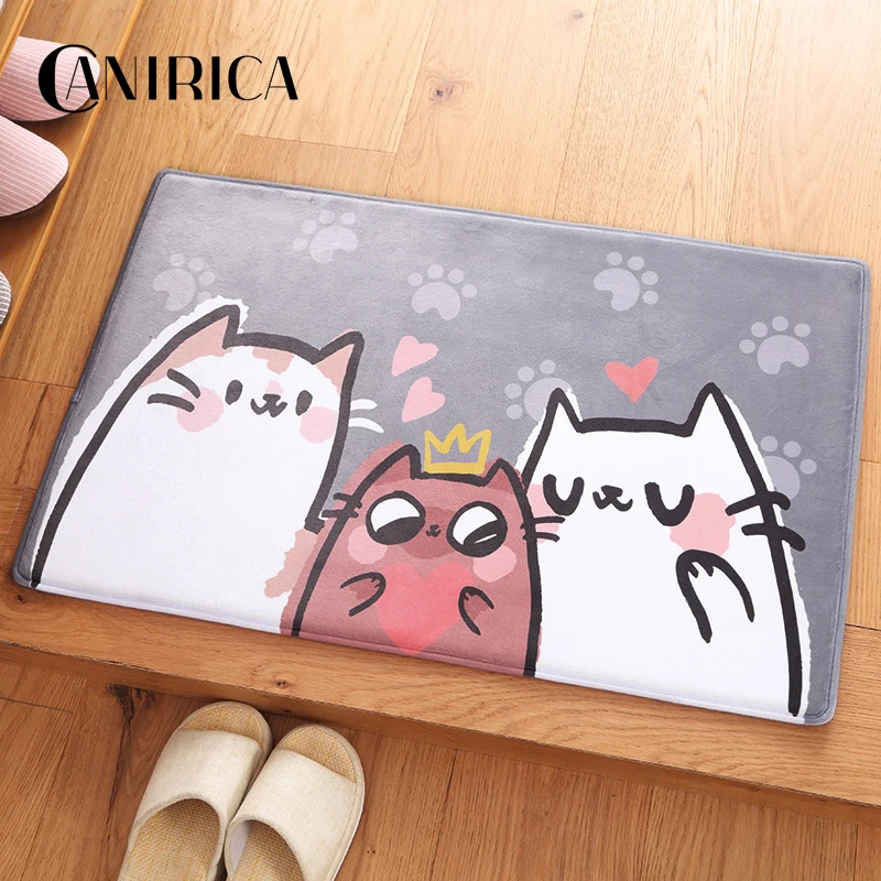 CANIRICA Door Mat For Living Room Carpet Non-Silp Bathroom Mats Home Decorative Door Mat Felpudo Stair Decor Flannel Accessories