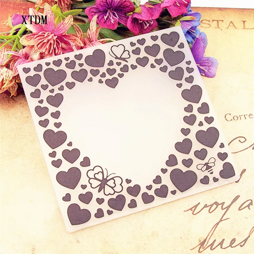 Пасхальный пластиковый шаблон в форме сердца ремесло карты делая бумага, карточка, альбом Свадебные украшения папки для тиснения