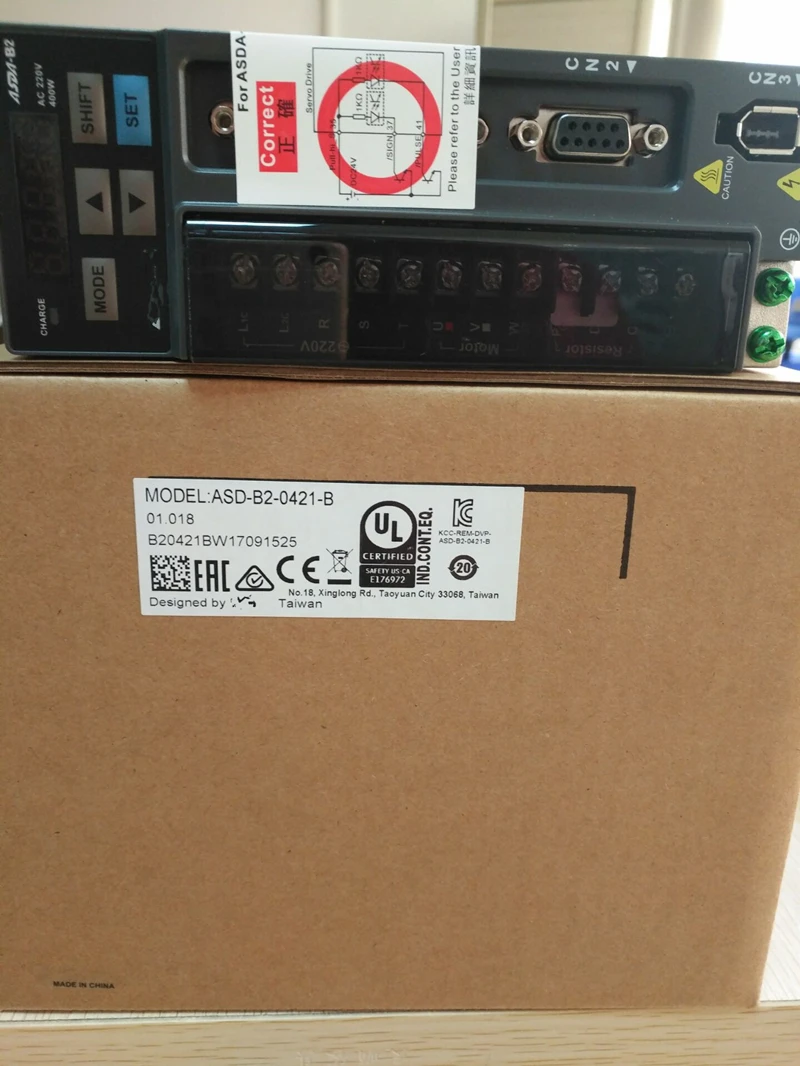 ECMA-C20604SS+ ASD-B2-0421-B DELTA 0.4kw 400 w 3000 об/мин 1.27N.m ASDA-B2 AC драйвер серводвигателя комплекты с тормозом
