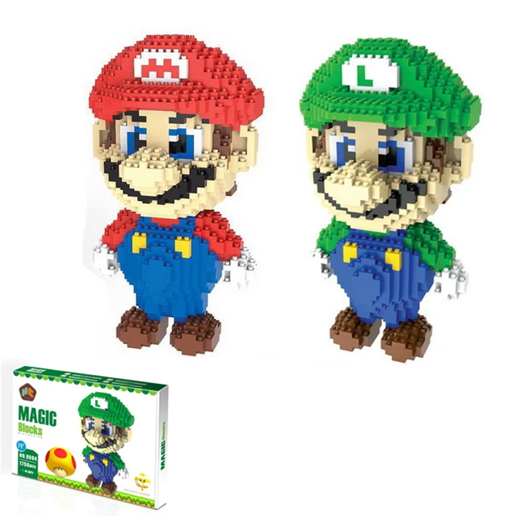 BIG SIZE Super Mario Bros Blocks Diamond Luigi Mario Building Blocks