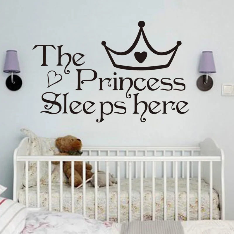 DCTOP The Princess Sleep Here Wall Stickers For Kids Rooms Bedroom