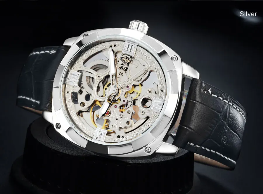 F-A980_01FORSINING Top Brand Luxury Men Mechanical Watches Skeleton Transparent Roman Numerals Dial Leather Strap Auto Wristwatches 2019 (8)