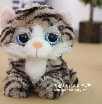 Милые 18 см большие глаза кошка плюшевые игрушки мягкие плюшевое животное, куклы для детей подарок - Цвет: Серый