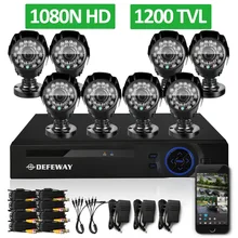 DEFEWAY 1200TVL 720P HD Outdoor Surveillance Security Camera System 8 Channel 1080N HDMI CCTV DVR Kit 8CH AHD Camera Set