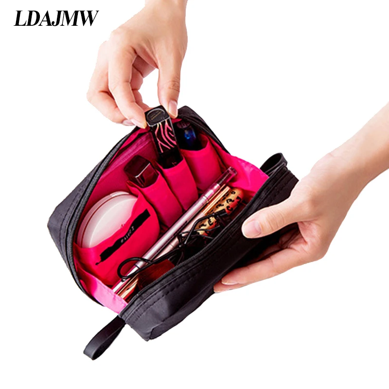  LDAJMW Original Fashion Large Capacity Portable Makeup Brush Cosmetic Bag Travel Wash Toiletry Orga