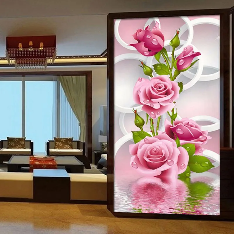 30*56 см 5D DIY Алмазная картина цветок вышивка крестиком розовая роза рукоделие алмазное сверло для вышивки