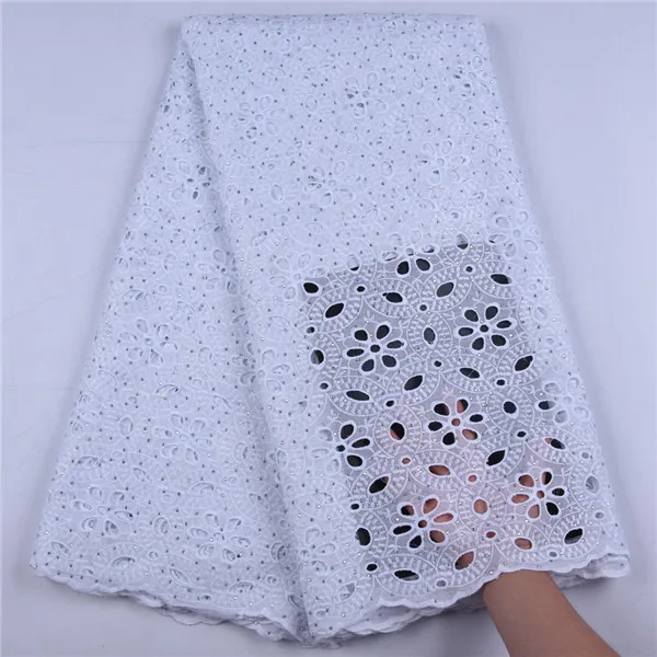 Pure Cotton African Dry Lace Fabric With Stones High Quality Nigerian Lace Fabric Swiss Voile Lace In Switzerland In Party A1654 - Цвет: As picture