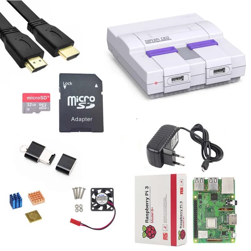 Retroflag SUPERPi CASE U корпус NESPi + Raspberry Pi 3 Model B/B Наборы 5 V 3A Мощность теплоотвод вентилятор