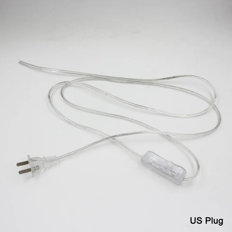  line Cable 1.8m with Button switch EU Plug Light Switching Transparent Wire Extension Power Cord wi - 32733159141