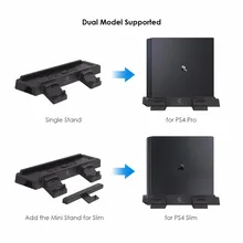 GameSir W60P430 For PS4 Pro, Slim Vertical Console Stand with Dual Controller Holder Stati, Additional 2 Cooling Fans and 2 USB