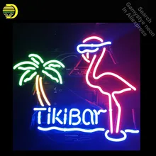 Tiki Bar Розовый фламинго неоновая вывеска пальмы баскетбольный неоновый сигнал лампы стеклянная Трубка неоновый свет для отдыха Знаковый знак фонарь для аркад