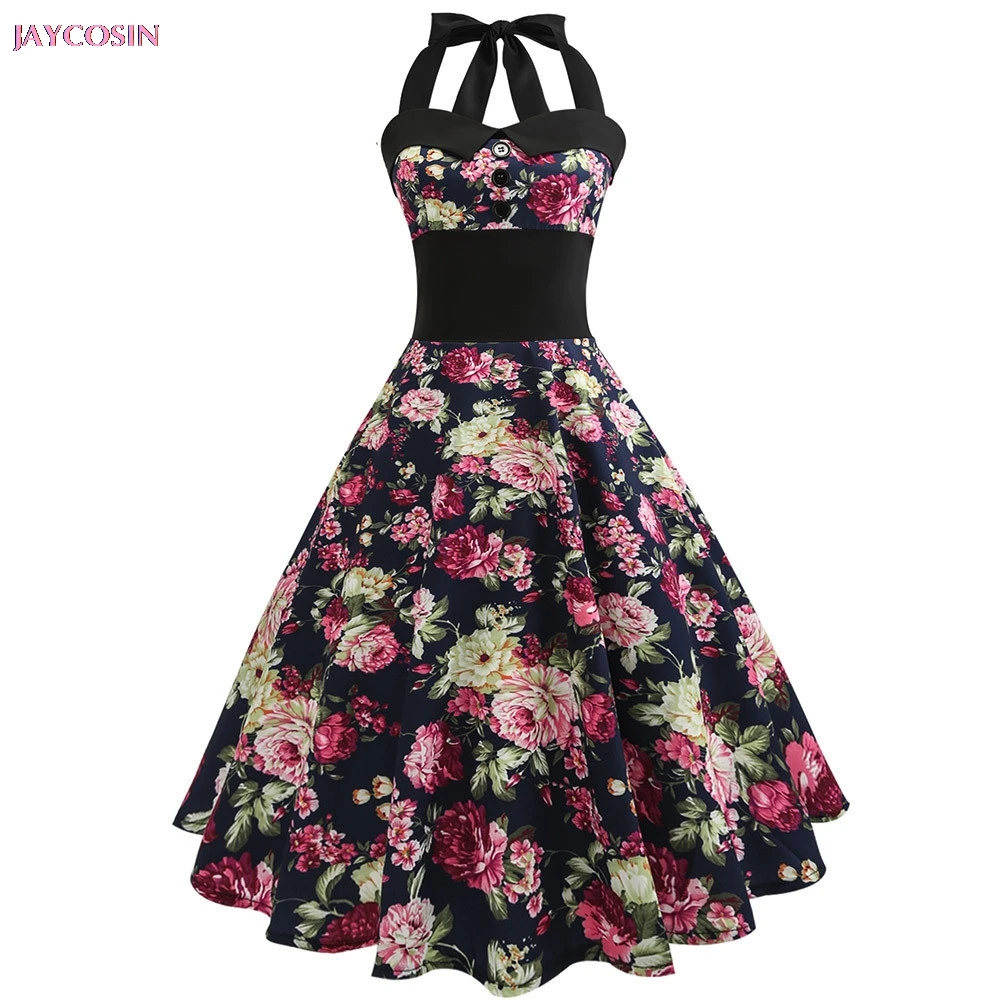

JAYCOSIN 2019 Dress S- XXL Size Women Vintage Floral Printed Bodycon Sleeveless Casual Cocktail Beauty Dress Lover Gift Drop #DZ